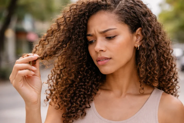 cabelo cacheado ressecado